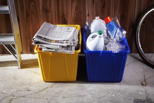 Construction team implementing waste management practices